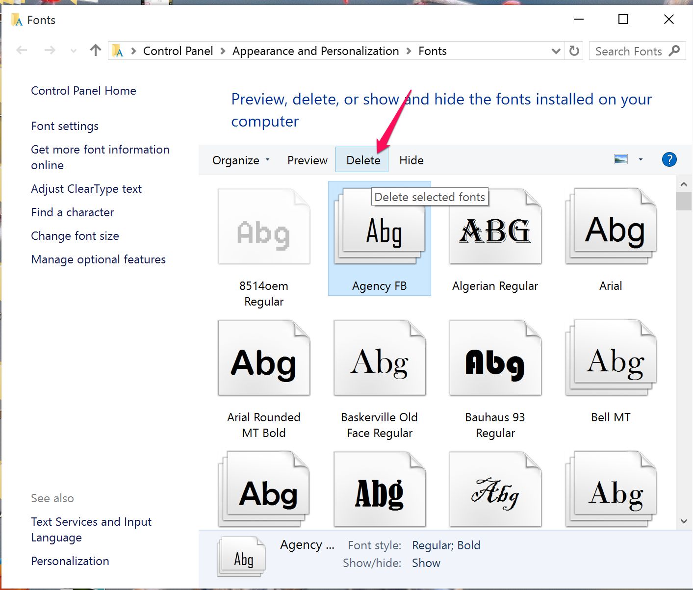 Install Afm Fonts Windows 2010
